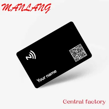 Custom Matinis Juodas PVC Skaitmeninės Vizitinės Kortelės NFC Tag213