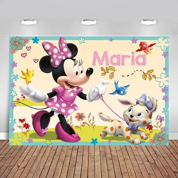 Custome Minnie Mouse Backdrops Gimtadienis už mergytę Vaikai Princesė Pink Fotografija, Foto Fone Reklama Rekvizitai Decors