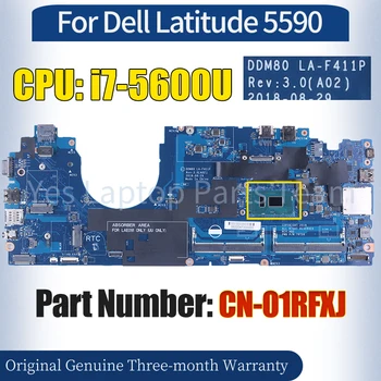 DDM80 LA-F411P Už Dell Latitude 5590 Nešiojamas Mainboard KN-01RFXJ SR3JY i3-7130U 100％ Išbandyti Nešiojamojo kompiuterio Plokštė