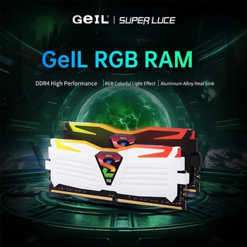 DDR4 RAM RGB Memoria 3200mhz 3600MHZ GeIL Super Luce Atminties Paramos XMP Aušinimo Heatsink for PC Desktop Intel AMD
