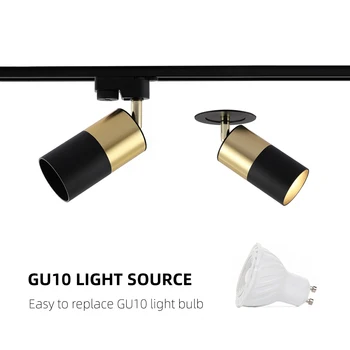Derliaus GU10 Keičiamų 6W Embeded LED Lubų Kelio Downlight 360° Pasukti Baltas Juodas Auksas Varis Sienos Vietoje Šviesos