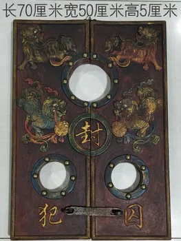 Derliaus Senovės Kinų Kalėjimo Kultūrą, Spalvingi Mediniai Lacquerware laisvės Atėmimo Kalinio Baudžiamosios pančiai