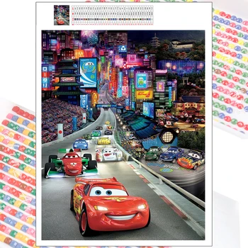 Diamond Tapyba Nauja siunta Disney Automobilių Lenktynių Animacinių filmų McQueen Draugais Meno Rinkinys 5D 