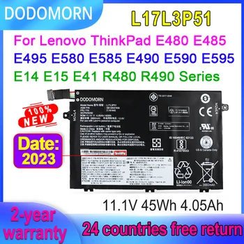 DODOMORN L17L3P51 Nešiojamas Baterija Lenovo ThinkPad E15 E480 E490 E495 E580 E585 E590 E595 01AV446 01AV445 L17M3P53 11.1 V 45Wh