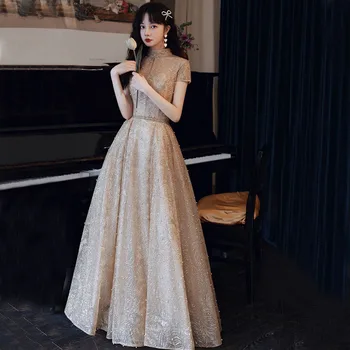 DongCMY Prabangių Pokylių Aukso Vakarinę Suknelę 2024 Naujas Elegantiškas Šalis Oficialią Keltas Suknelės Moterims