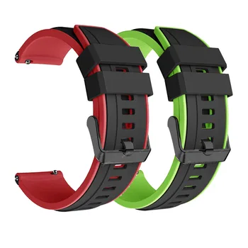 Dual spalvos silikono smartwatch dirželis 22mm Riešo dirželis Haylou GS RS3 LS04 RT LS05S GST RT2 LS10 Juoda sagtis silikono žiūrėti