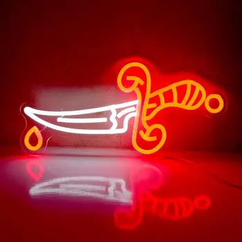 Durklas su Kraujo Neon LED Ženklas Peilis Naujovė Formos Neoninės Šviesos Neonas Kardas Pasirašyti už Šalies Sienos Meno Dekoro Ginklas Šviesą Dekoras