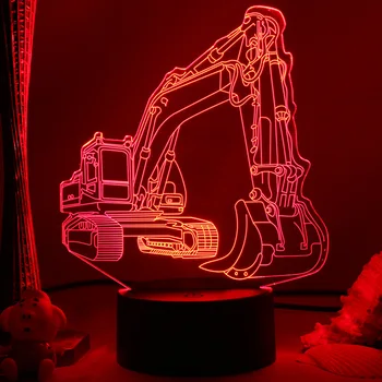 Ekskavatorių Traktorių, Sunkvežimių Naktį Šviesos diodų (LED Vaizdo Šviesos USB Stalas Stalo Lempa Gimtadienio, Kalėdų, Naujųjų Metų Dovana Vaikams Berniukams, Mergaitėms