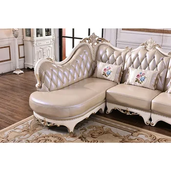 Europos stiliaus imperial concubine sofa derinys villa kambarį, odos, medžio drožyba post-modernūs, prabangūs sofa