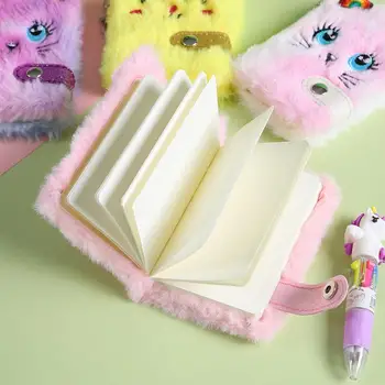 Fuzzy Nešiojamieji Kompiuteriai Mergaitėms Cute Kačių Pliušinis Dienoraštis Su Keychain Pliušinis Dienoraštis Paslaptis Dienoraščio Rašymo, Piešimo Sąsiuvinis Blizgučiais Dizainas