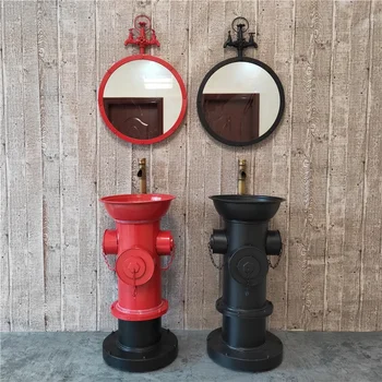 Geležies meno retro kūrybos integruota pastatomus skiltyje stiliaus kriaukle, mažų gaisrinių hidrantų, pramonės stiliaus kriauklė, praustuvas