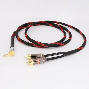 hifi rca kabelis Garso signalo laidas JACK kištukas 3.5 mm, viena su dviem RCA Sąsaja hifi garso stiprintuvas