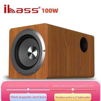 IBASS 6.5 colių Namų Kino Aktyvus Grynas žemų dažnių garsiakalbis 100W High-power Super-heavy Bass Namų Mediniai Darbalaukio Garsiakalbiai Box Sistema