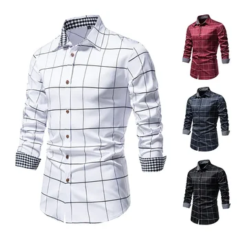 Iki 2023 m. Rudens/Žiemos Nauji vyriški Marškiniai, Mados Pledas Spausdinti Button Cardigan Atsitiktinis Marškinėliai