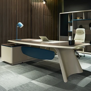 Individualų madingas ir minimalistinis stalas boss, šiuolaikiniai biuro baldai, didelis stalas, vadovo stalas, prezidento stalo