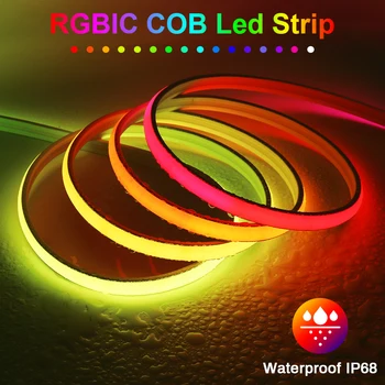 IP68 RGB IC Pasiekiama Svajonė Spalva COB Led Juostelės Didelio Tankio Lankstus Pritemdomi Full RGB Paleisti Vandenį WS2811LED Žibintai