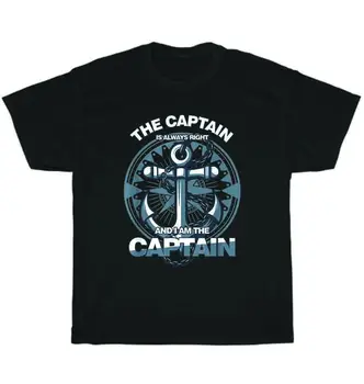 Jūrų Kapitonas Visada Teisus aš esu Kapitonas Laivybos T-Marškinėliai, Unisex Juokinga Dovana ilgomis rankovėmis