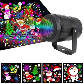 Kalėdų Vakarėlį Žibintai LED Snaigė Projektorius 5W Scenos Šviesos Sukasi Kalėdos Modelio Atostogų Apšvietimo Lauko Sodo Dekoro