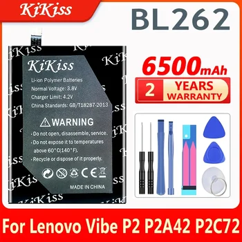 KiKiss Ciklo 6500mAh BL262 Baterija Lenovo Vibe P2 P2C72 P2A42 Aukštos Kokybės Mobilus Telefonas Pakaitinis Akumuliatorius