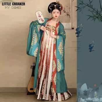 Kinijos Drabužių Han Fu Suknelė Kinijos Paltai Moterims Juoda Raudona Žalia Tang Dinastijos Hanfu Senovės Tradicinė Kinų Kostiumas