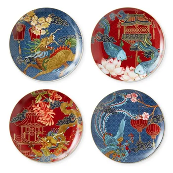 Kinų Keramikos Vakarienė Plokštės Šviesos Prabangūs Aukštos klasės Stalo Retro Serija Retro Vakarienė Namų