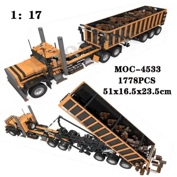 Klasikinis SS-4533 Kūrimo Bloką Kabina Pusę Sunkvežimis 1778PCS Spliced Building Block Modelis Suaugusiųjų ir Vaikų Gimtadienį Žaislą Dovanų
