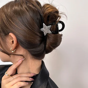 Korėjos Moterys Puikus Saldus Temperamentas penkiakampė Žvaigždė, Plaukus, Nagus, Elegantiškas Plaukų Clips plaukų segtukai Barrettes Merginos Plaukų Aksesuarai