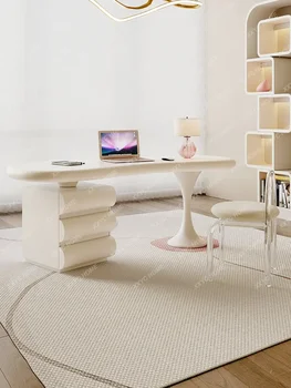 Kremas Stiliaus Medžio Masyvo Stalas Mažame Bute Namuose Prancūzijos Įrašas Lux Formos Stalas Dizaineris Aukštos Kokybės Kompiuterio Stalas