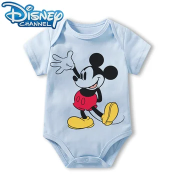 Kūdikių Drabužiai Bodysuit dėl Naujagimiui Jumpsuit Berniukų, Mergaičių Disney Mickey Mouse trumpomis Rankovėmis, Romper Onesies 0 Iki 12 mėn.