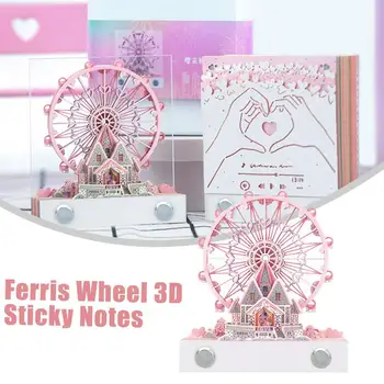 Kūrybos Apžvalgos Ratas 3D Notepad Madingi ir Prabangus 3D Kalendorius Rožinė Pilis 