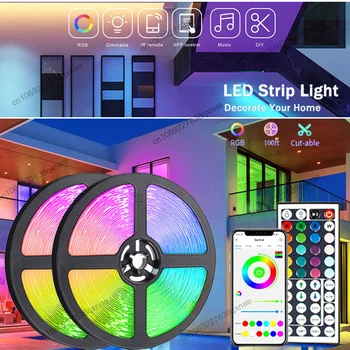 LED Juostelės Žibintai, USB SMD5050 Tira Led Rge Led Žibintai, patalpų Apdaila APP Kontrolės Neoninės Šviesos, LED 1-5m-10m, 15m 20m 30m