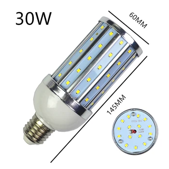LED Lemputė Aliuminio korpuso lempa 30W 110V, 220V E14 E26 E27, B22, LED Kukurūzų šviesos lempą Cool Warm White