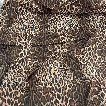 Leopardas Spausdinti Gamtos Popelinowy 100% Medvilnės Audinio Prekės ženklo Mados Dizaino Poliesterio Satino Audinys Suknelė 