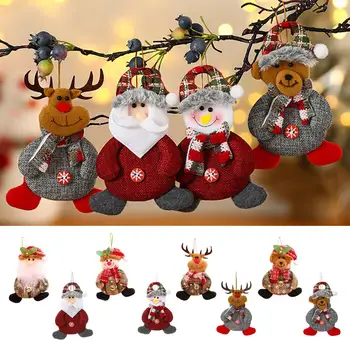 Linksmų Kalėdų Pliušinis Lėlės, Papuošalai Kalėdų Senelis, senis besmegenis Pakabukas Medis Metų Dekoro Kabinti Kalėdos Naujų Šalies Švenčių Briedžių Decorat T8W9