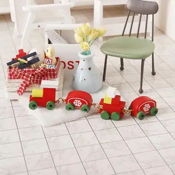 Lėlių Playset Energingas Snaigės Mini Kalėdų Traukinys Švenčių Lėlių Papuošalų Miniatiūriniai Modelis Maisto Žaisti Namo Apdaila