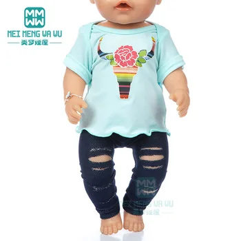 Lėlės clotehs už 43cm new born lėlės Amerikos lėlės OG mergaitė Animaciją T-shirt, kankina kelnės