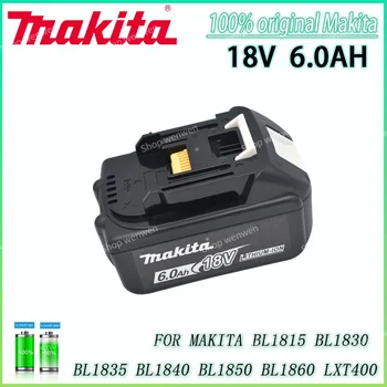 Makita Originalus 18V 6000MAH Įkraunamas elektrinis Įrankis, LED Baterija Ličio Jonų Pakeitimas LXT BL1860B BL1860 BL1850 BL1840