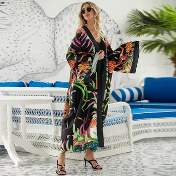 Maudymosi kostiumėlį Prabanga Išvykas 2024 m. Vasaros Paplūdimio Cover Up Moterų Mados Suknelė Plius Dydis Padengti maudymosi Kostiumėliai, Ilgos Suknelės Visas Ilgis
