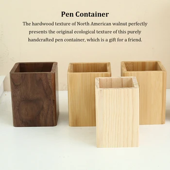 Medienos, Kvapnūs Vamzdis Nustatyti ekologiško Bambuko Drožyba, Skirtas Namų Ir Biuro Pen Konteinerių Pen Plauti Box black walnut
