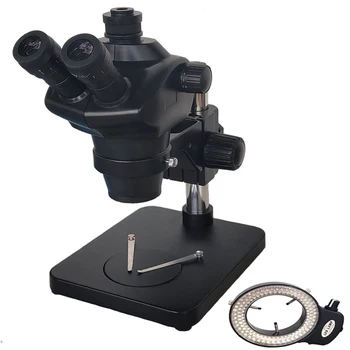 Mokslo 8X-50X Lab vienu metu-Židinio Zoom Stereo Trinokulinis Mikroskopu WF10X/22MM Okuliarai Mobiliojo Telefono PCB Litavimas, Remontas