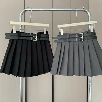 Moterų Prašmatnus Aukšta Juosmens Linija, Klostuotas Sijonas Lady Pavasario Vasaros Mokyklos Stiliaus Streetwear Mini Sijonas