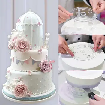 Multi-Layer Cake Paramos Komplektas su 2 Tarpiklis Skliaustuose Balta Skersmuo