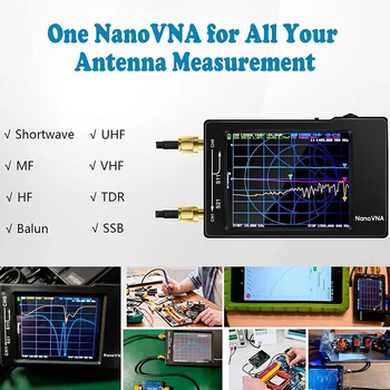 NanoVNA-H Vektoriaus Tinklo Analizatorius 10KHz-1,5 GHz Naujausią Versiją 3.6 HF VHF UHF Antena Analizatorius su SMA Kalibravimo