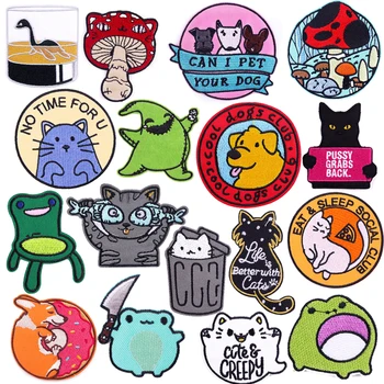 Naujas Animacijos Mielas Gyvūnų Siuvinėjimo Pleistras Lyginimo Vaikų Marškinėliai Cats & Dogs, Pet Anime Lipdukas Krepšys Batus Asmeninį Apdaila