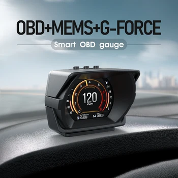 Naujausias A450 HUD Head Up Display Lenktynių Klasės Daugiafunkcinis OBD LCD Prietaisų skydelis GPS Rūšiuotojas Įtampos Turbo