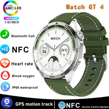 Naujos ŽIŪRĖTI GT 4 Smart Watch Vyrų GPS Tracker 1.43 Colio AMOLED 466*466 Ekrane Visada Rodomas 