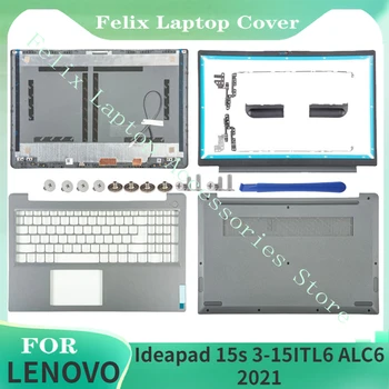 Nešiojamojo kompiuterio Dalis Lenovo Ideapad 15s 3-15ITL6 ALC6 2021 LCD Back Cover Front Bezel Palmrest Apačioje Atveju, Vyriai, Pilka