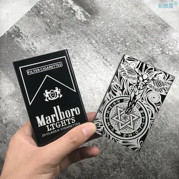 Nešiojamų juoda cigarečių dėžutė tendencija kūrybos metalo ultra-plonas slankiojantį dangtelį cigarečių dėžutėje 20 vienetų
