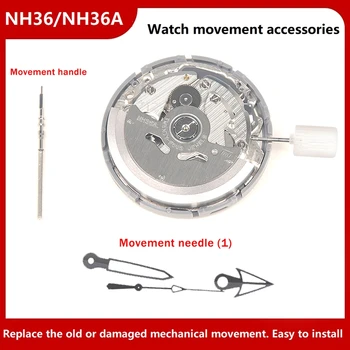 NH36/NH36A Judėjimo Žiūrėti Priedai+Judėjimo Rankena+Adata Automatinis Mechaninis laikrodis Judėjimo Rinkinys