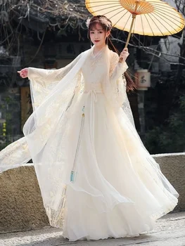 Nėriniai Siuvinėjimo Hanfu Moterų Cosplay Kostiumų Vasaros Orui Pasakų Kinų Stiliaus Suknelė Nacionalinės Šokio Spektaklis Drabužiai